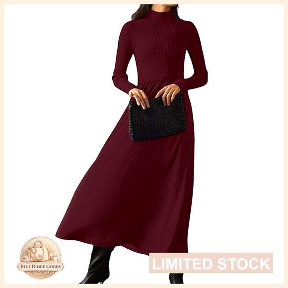 green emerald velvet dress Lenny Turtleneck Maxi Dress | Color: Deep Grey | Size L main image 0